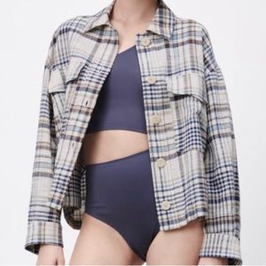Plaid overtop shirt